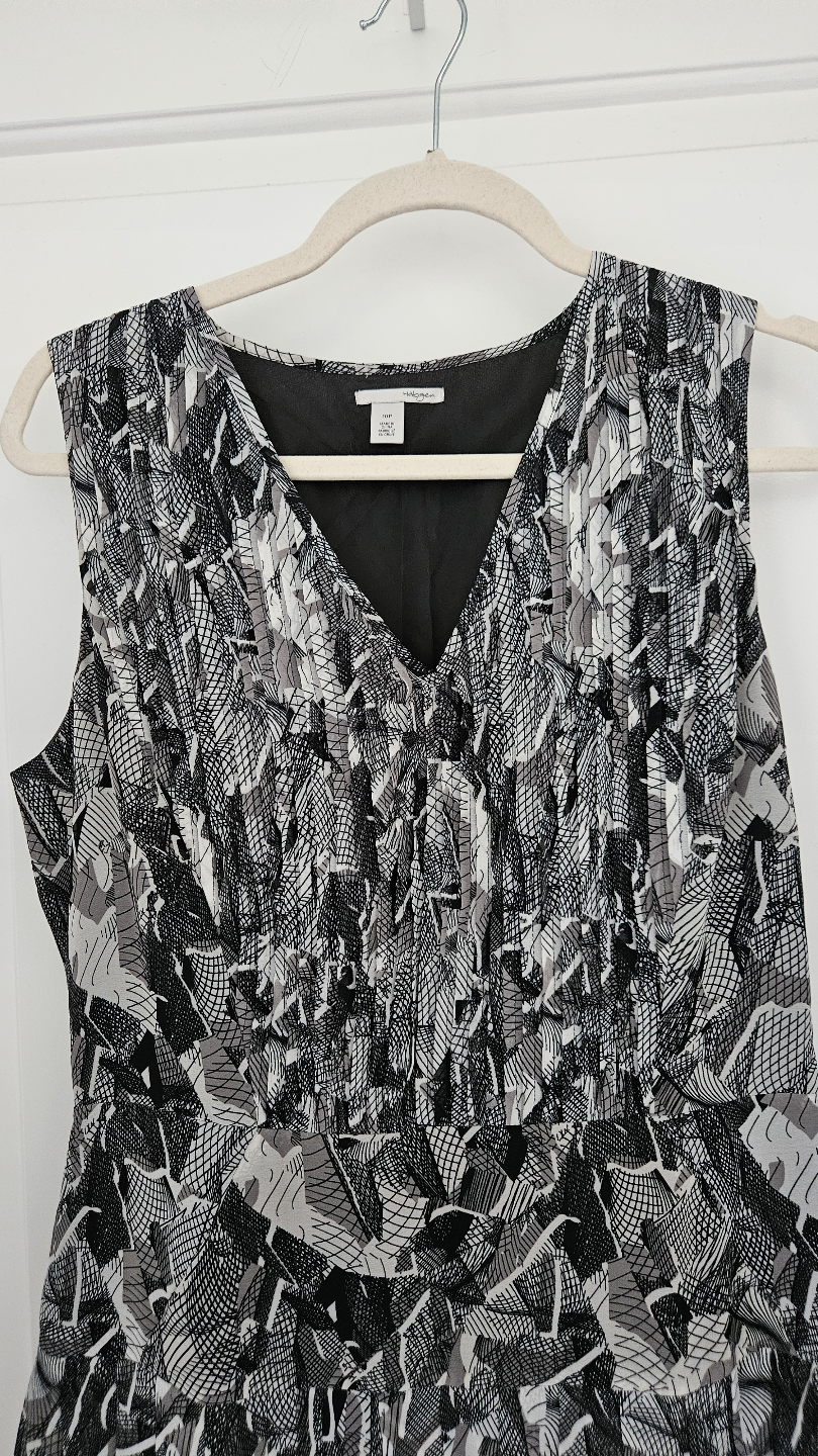 Beautiful Halogen Pleated Abstract Print Dress, Size Small - photo 3
