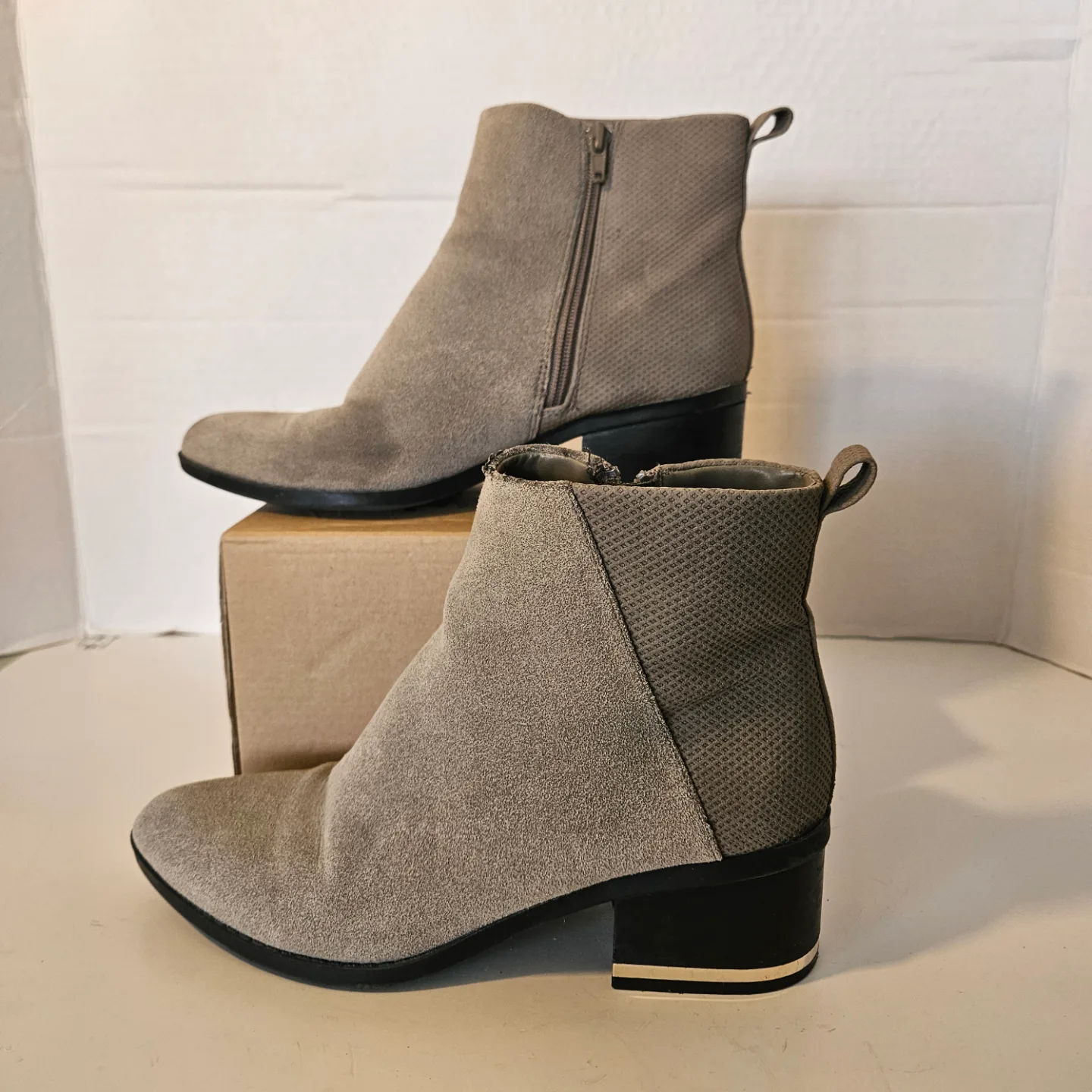 Call It Spring Ankle Boots Women's 7.5 Beige/Gray Suede Casual thumbnail