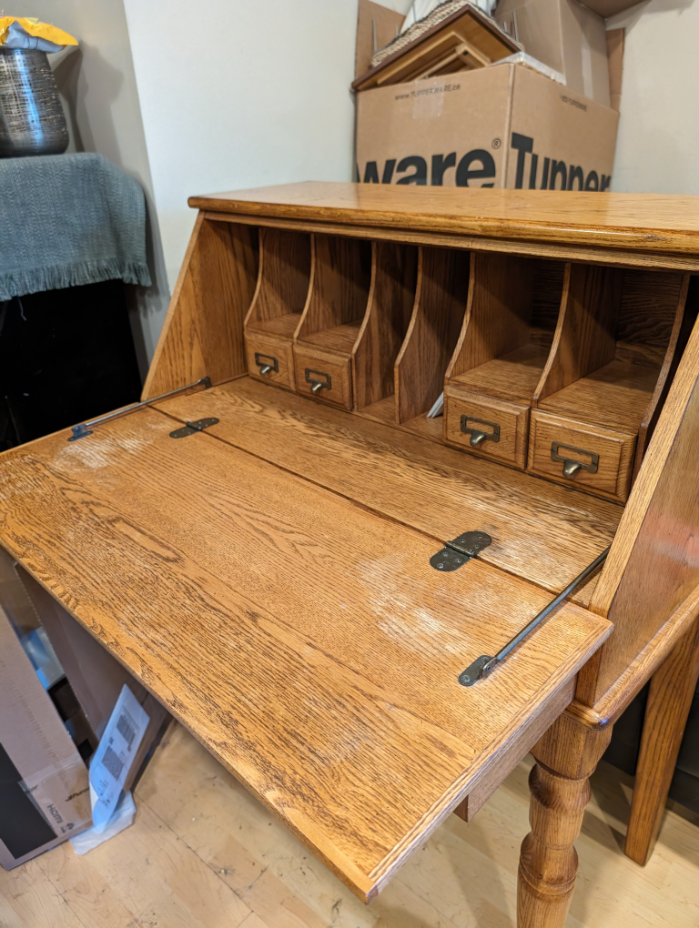 Vintage Oak Secretary Desk - photo 4