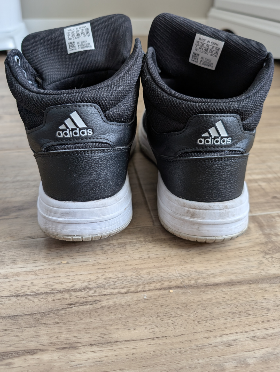 Adidas Men's Black High Top Sneakers - Size 7 - photo 3