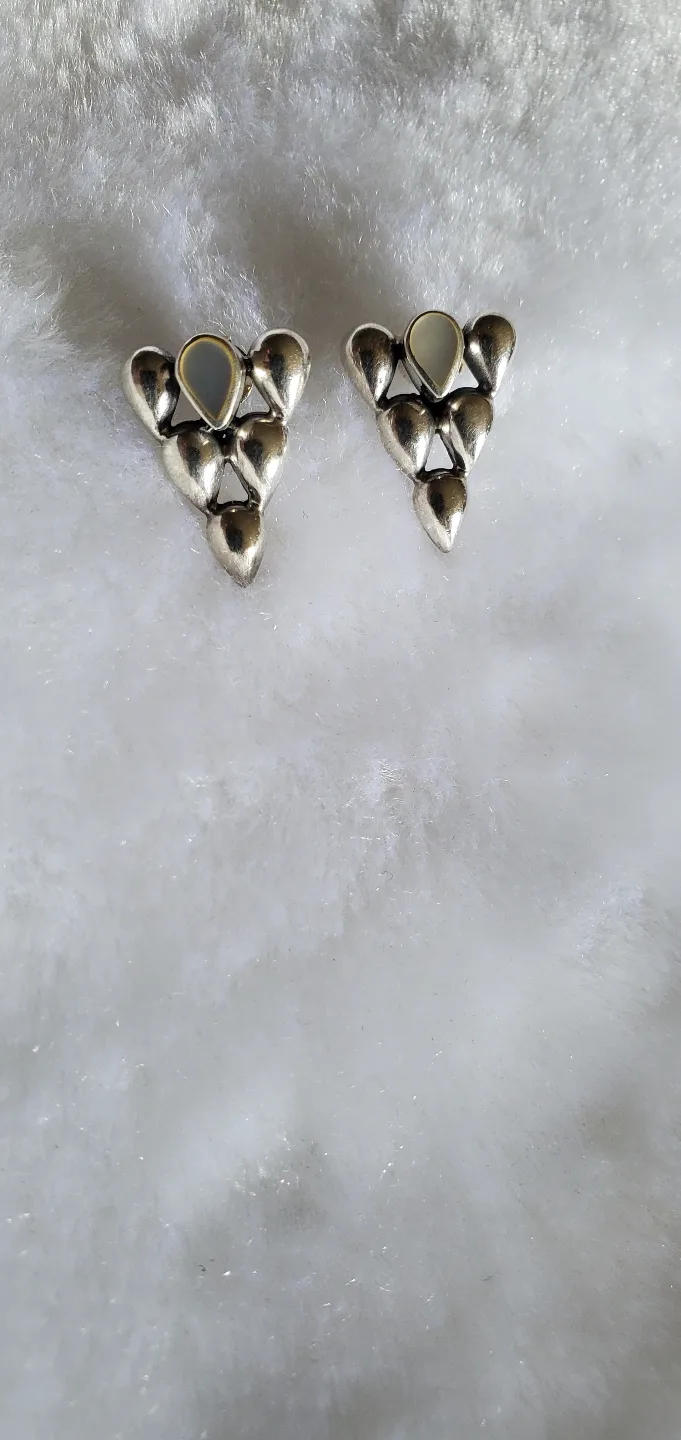 Sterling Silver Teardrop Earrings with Mother of Pearl image indicator(3)