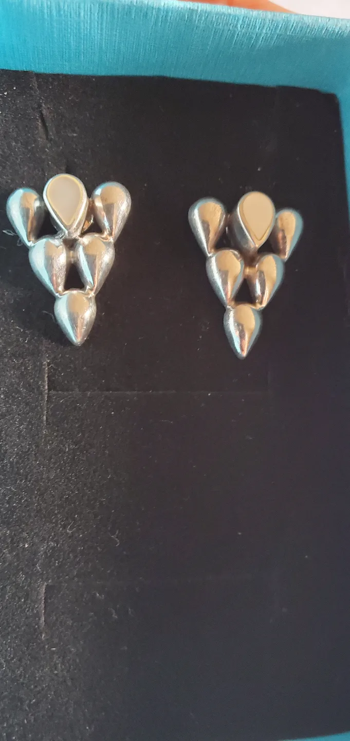 Sterling Silver Teardrop Earrings with Mother of Pearl image indicator(5)