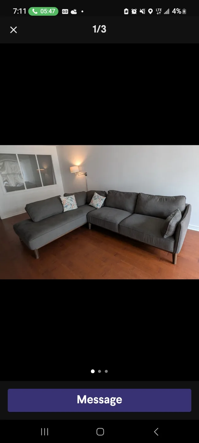 Free delivery Cindy Crawford Sectional Sofa thumbnail