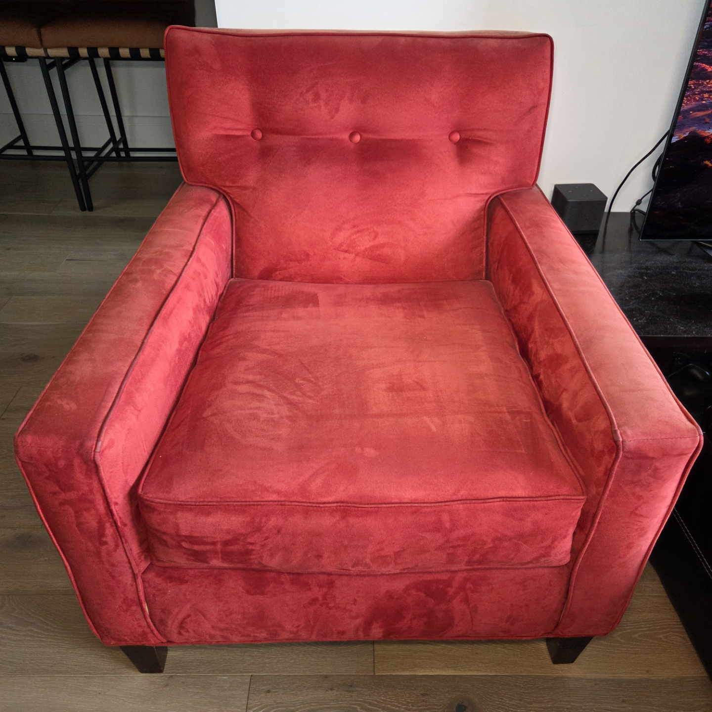 Red Velvet Accent Chair