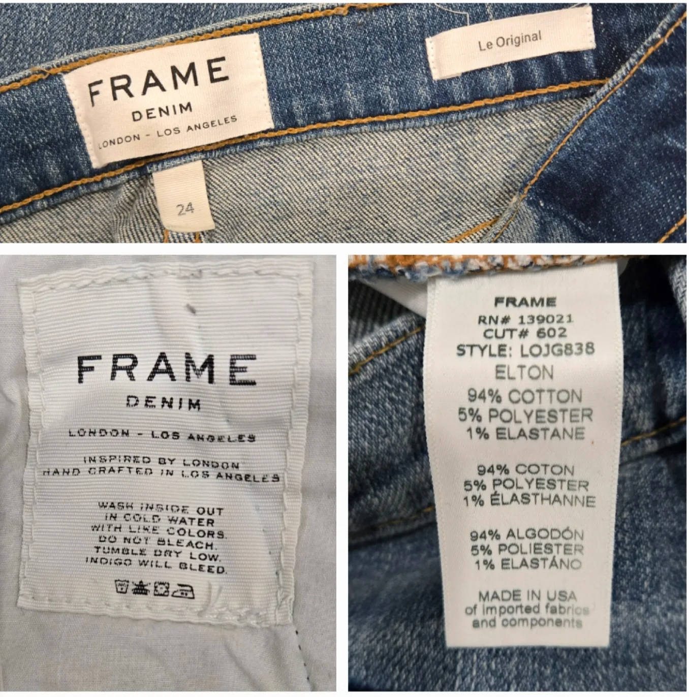 Frame Denim Le Original Elton Straight Leg Jeans Size 24 image indicator(8)