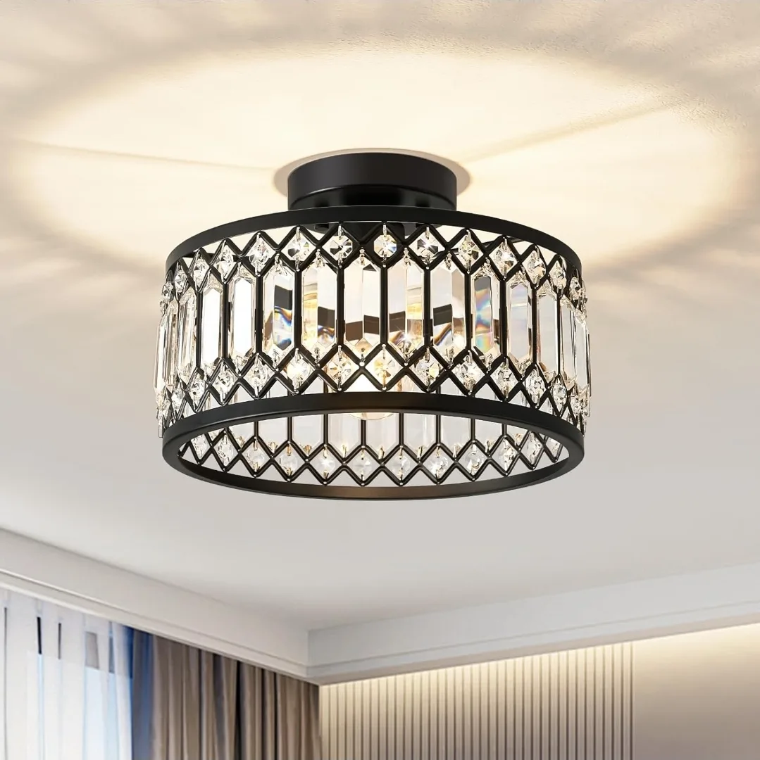 Crystal Flush Mount Ceiling Light Fixture thumbnail