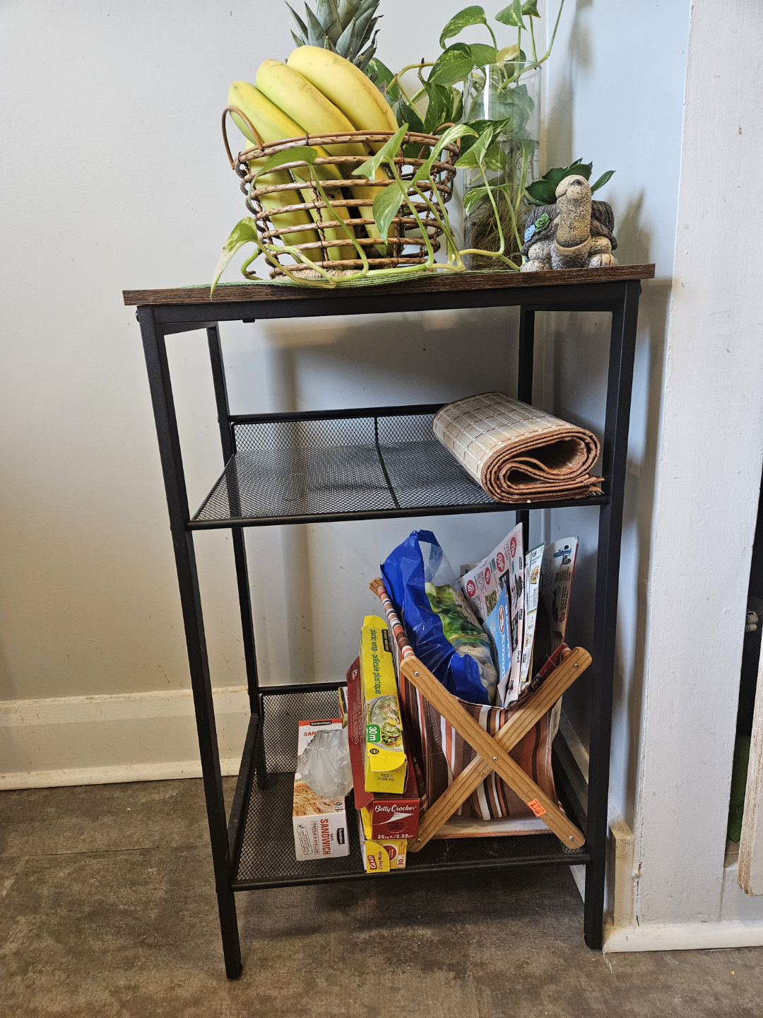 Three-Tier Metal Storage Shelf