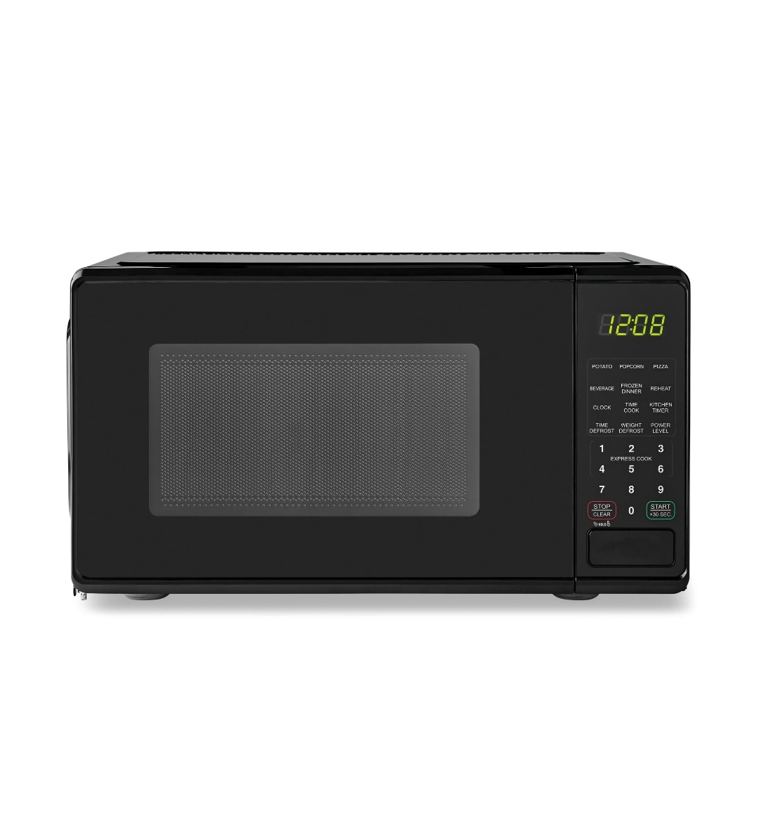 Compact 700W Black Microwave Oven