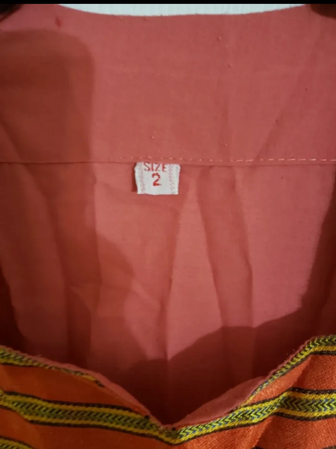 Salmon Pink Embroidered Long-Sleeve galabeya Size m image indicator(4)