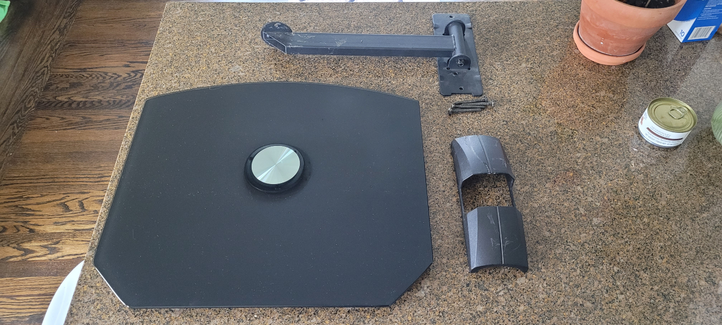 Tempered Glass Wall Mounted Shelf with swing arm - photo 2