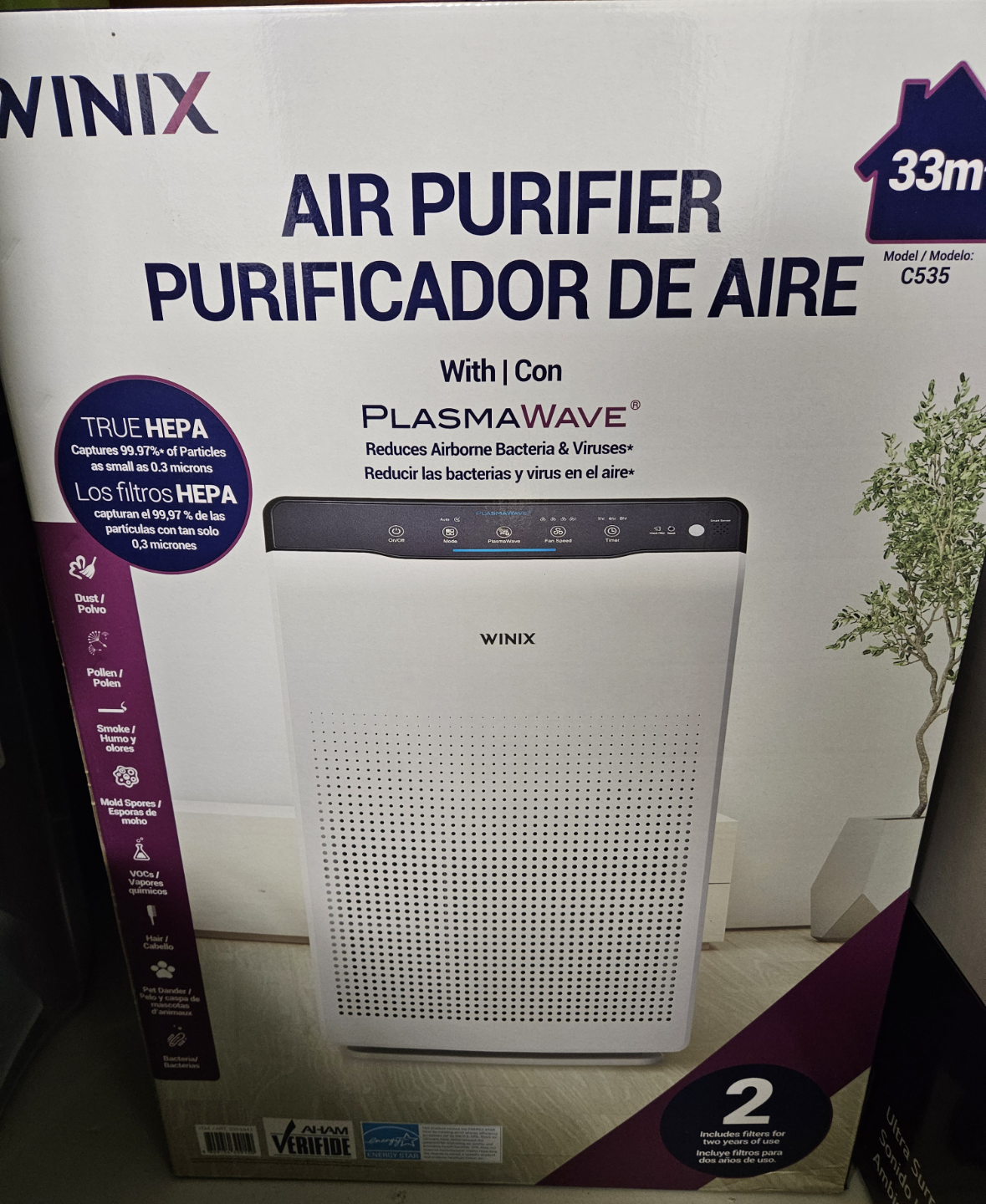 Winix C535 Air Purifier - 33m² Coverage