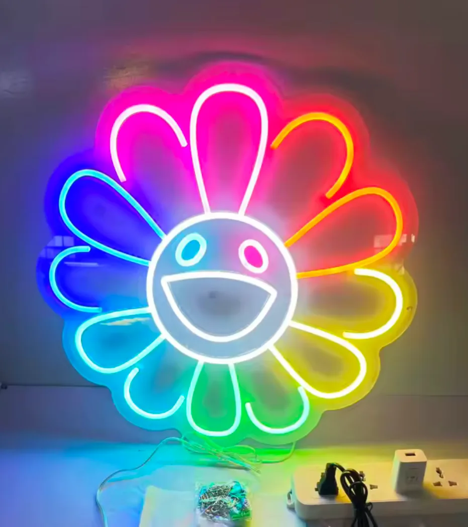 Rainbow LED Flower Neon Sign thumbnail