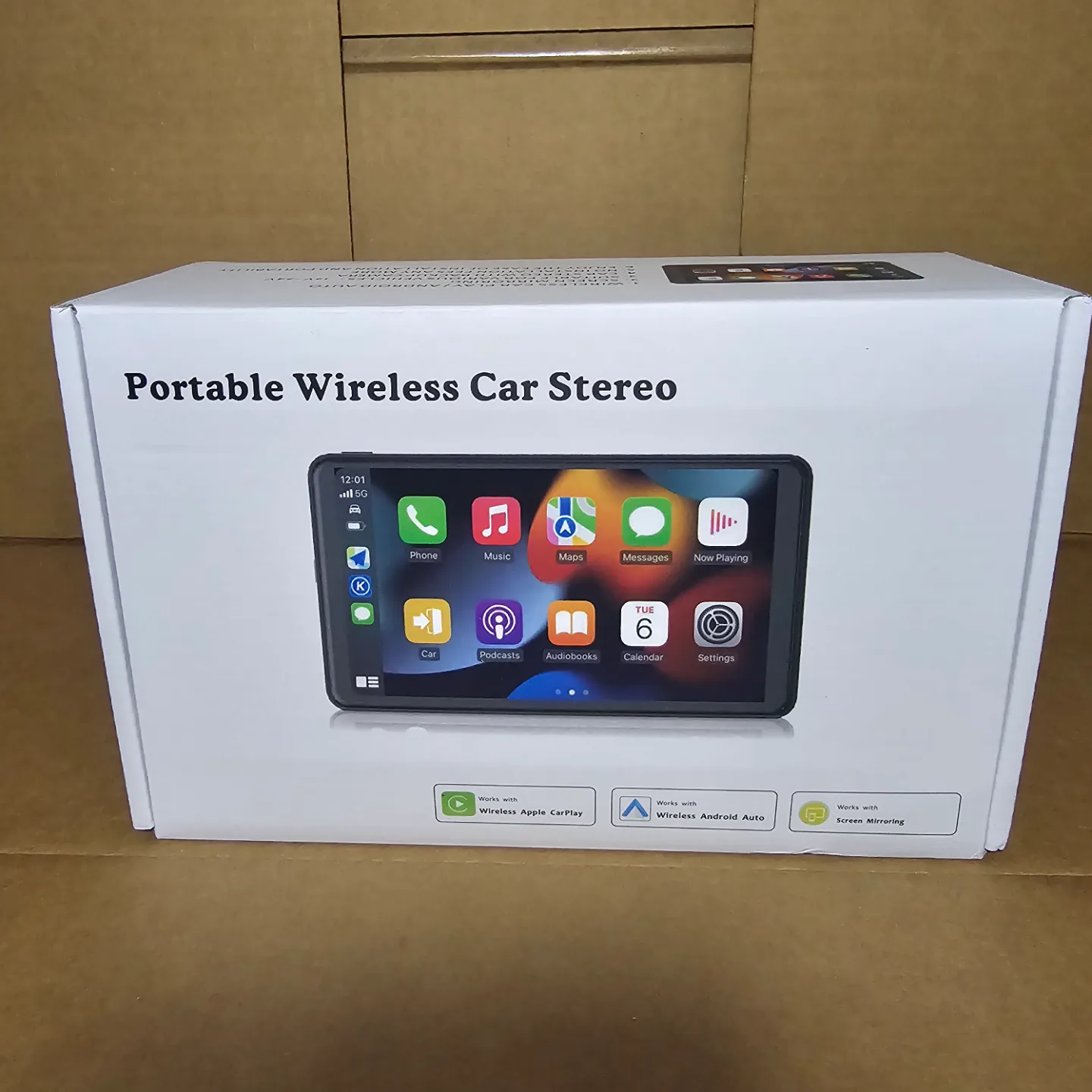 7" HD Portable Wireless Carplay Touch Screen Double Din Stereo thumbnail