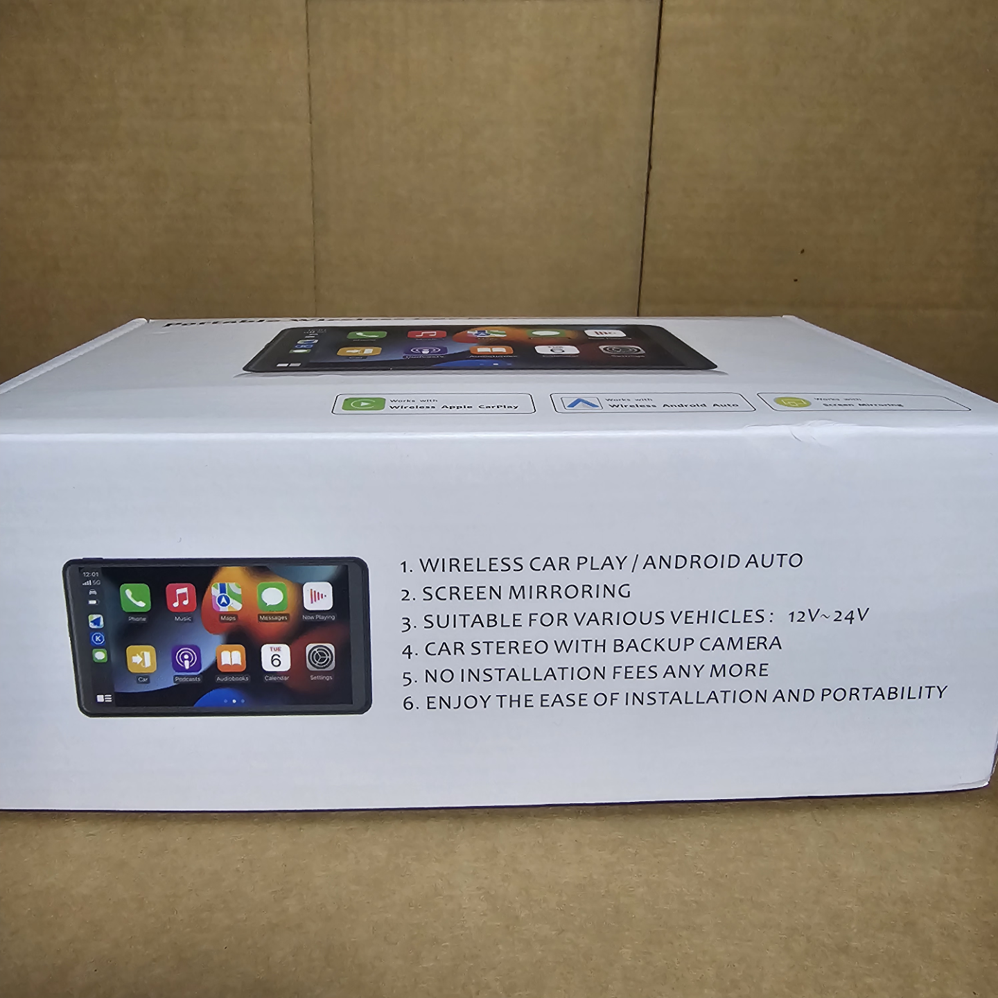 7" HD Portable Wireless Carplay Touch Screen Double Din Stereo - photo 2