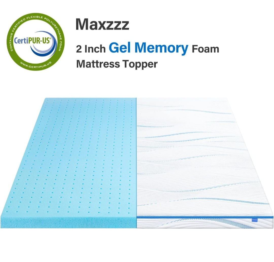 Maxzzz 2 Inch Gel Memory Foam Mattress Topper - photo 4