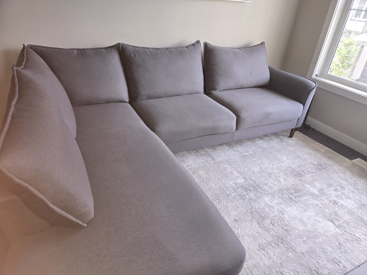 Grey L-Shaped Sectional Sofa