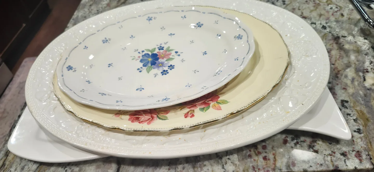 Set of Vintage and Modern Serving Dishes thumbnail