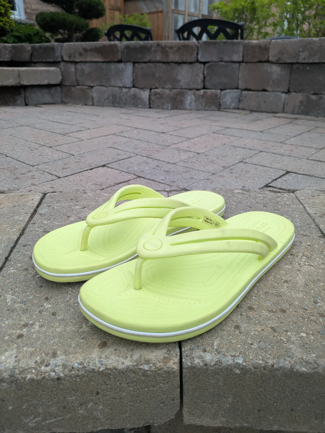 Crocs Women's Flip Flops - Size 7 - Lime Green thumbnail