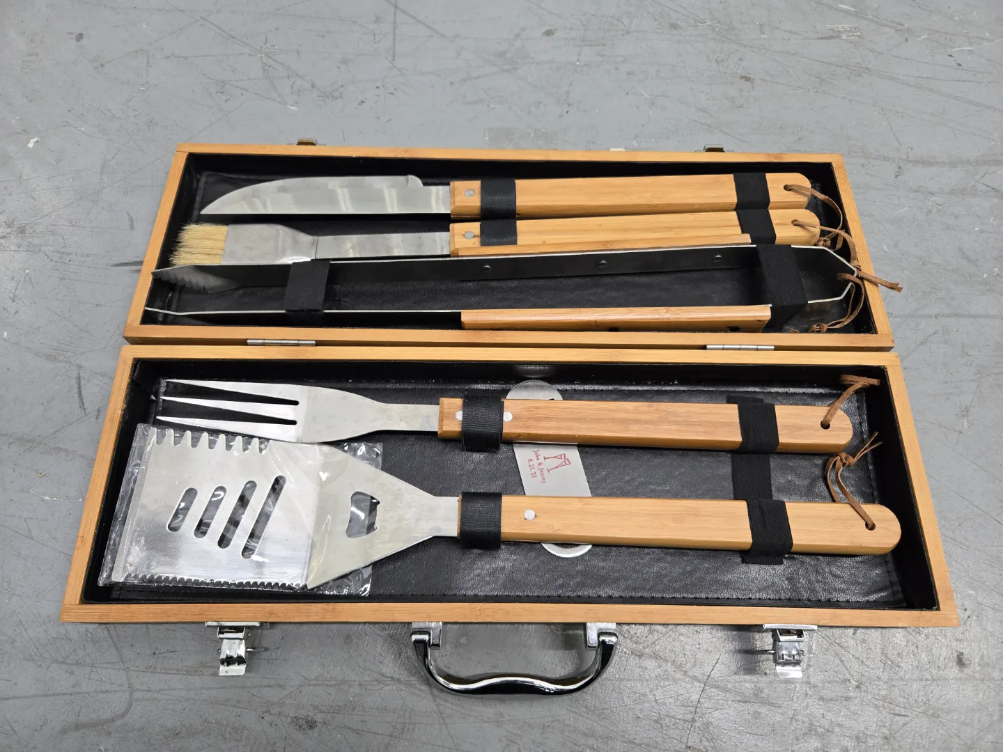 Bamboo Grill Tool Set - 6 Piece BBQ Utensil Kit with Carry Case image indicator(2)