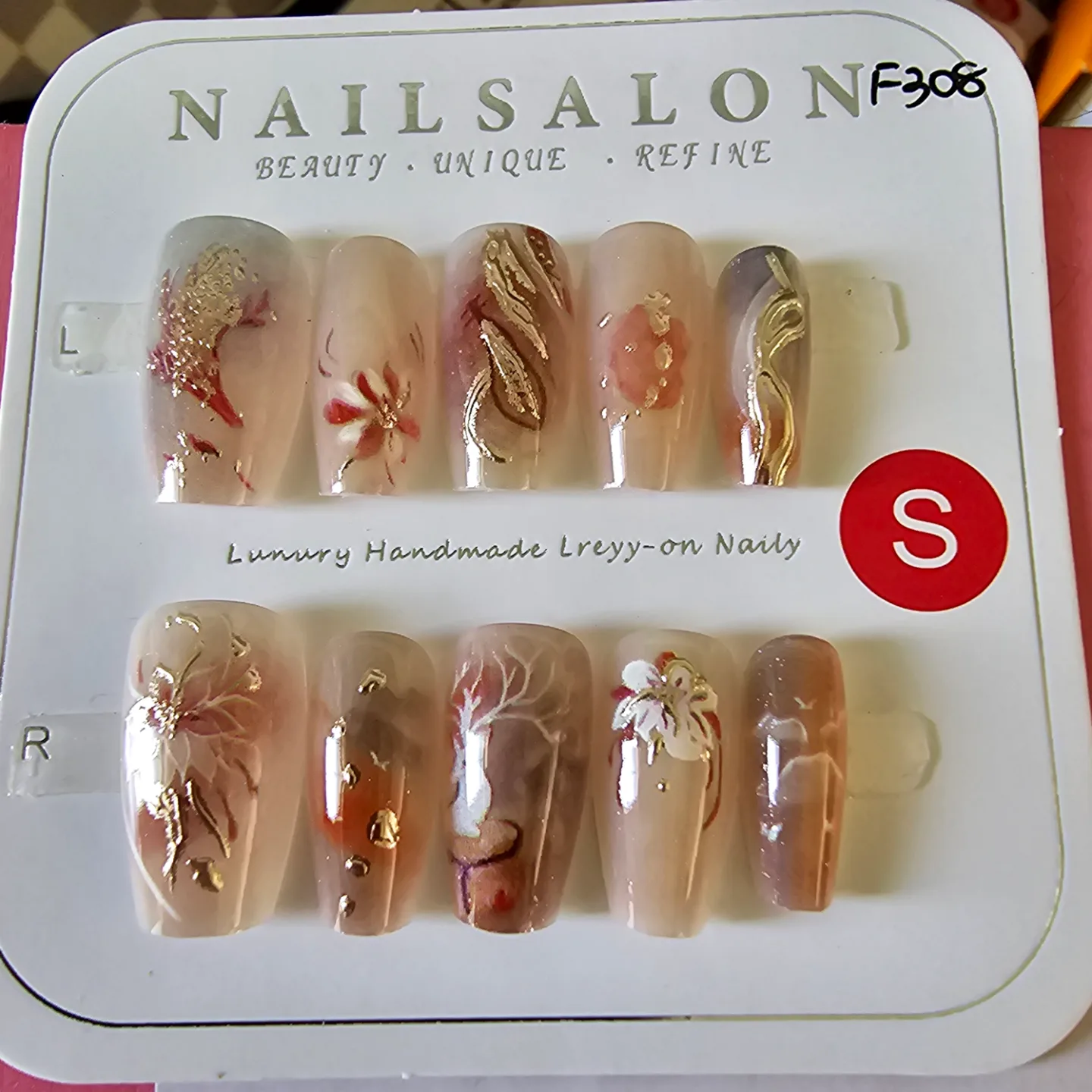 Luxury Handmade Press-on Nails - F308 thumbnail