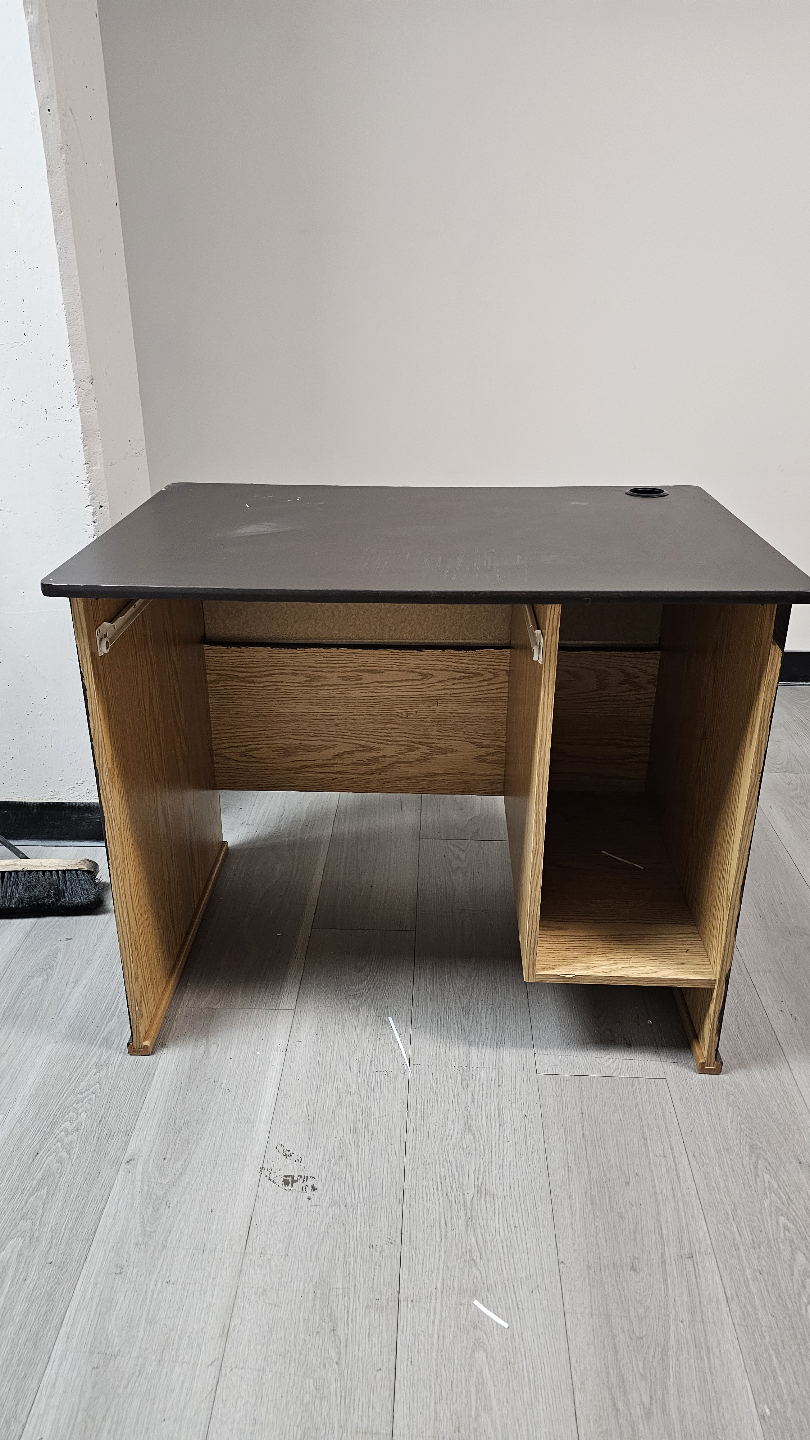 Used Office Desk - Dark Brown Laminate Top
