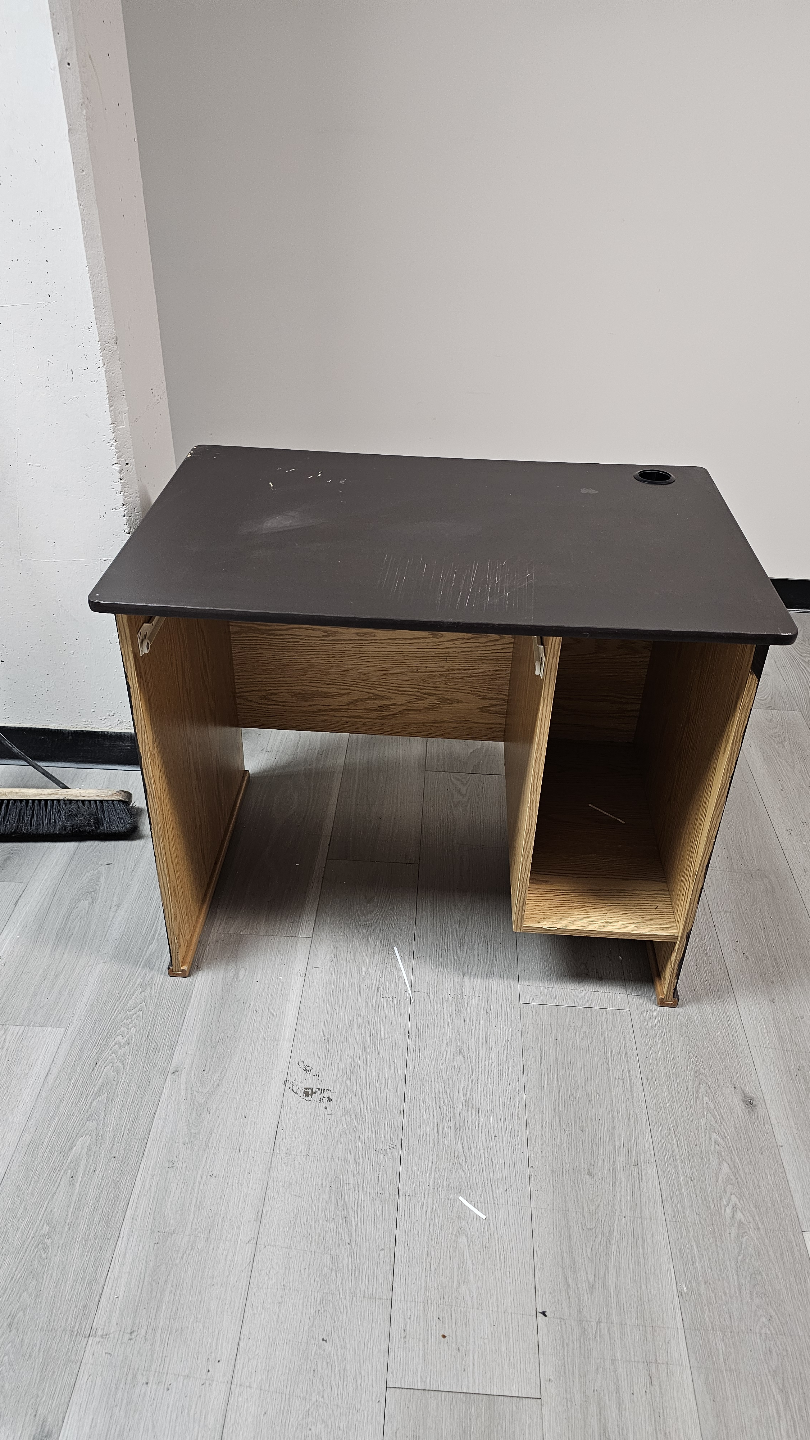 Used Office Desk - Dark Brown Laminate Top - photo 4