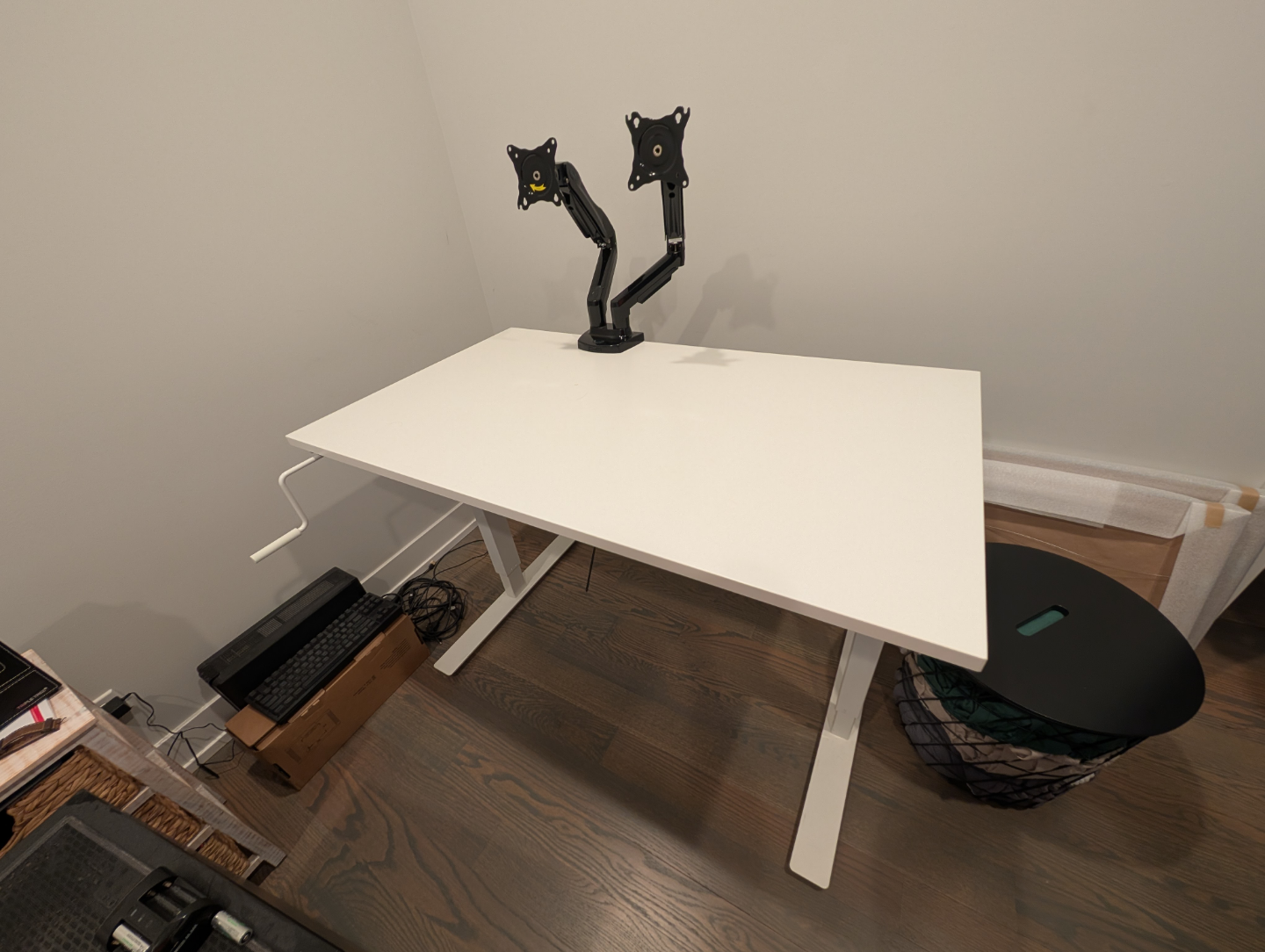 IKEA Desk & Dual Monitor Desk Mount - Black
