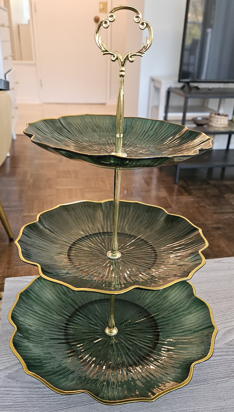 Elegant Three-Tiered Plastic Serving Stand