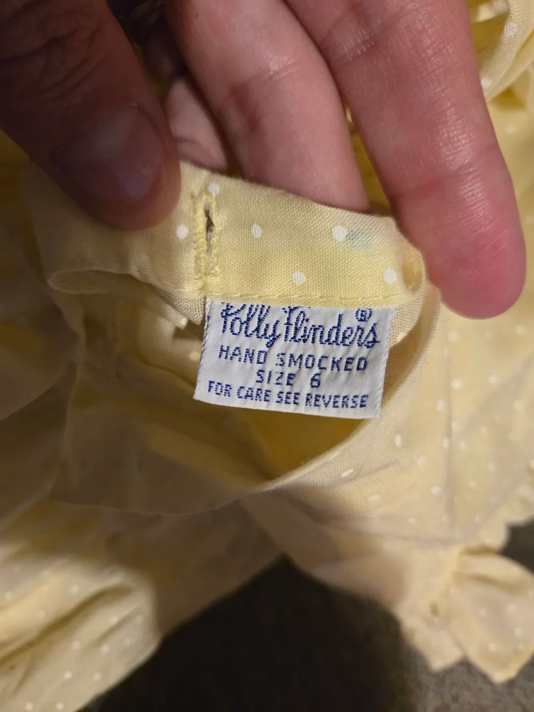 Vintage Folly Flinders Girls' Hand Smocked Dress, Size 6 image indicator(2)