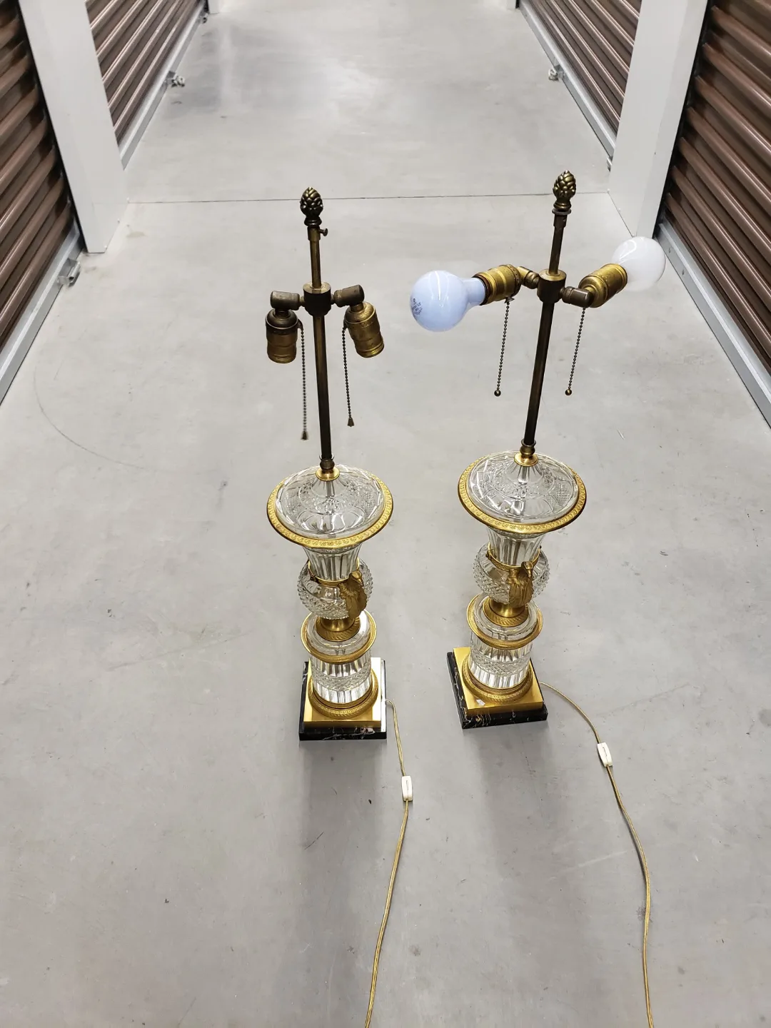 Pair of Crystal and Brass Table Lamps image indicator(10)