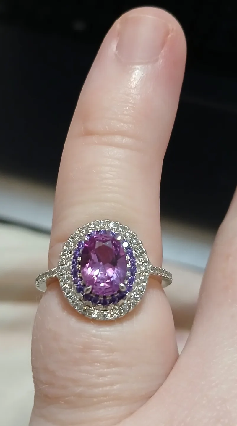 Stunning Pink and Purple Gemstone Ring thumbnail
