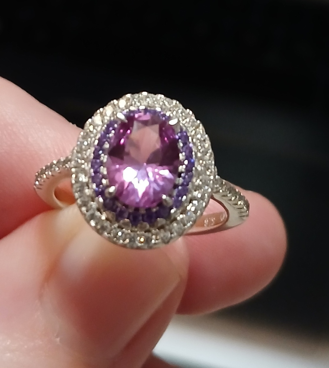 Stunning Pink and Purple Gemstone Ring - photo 2