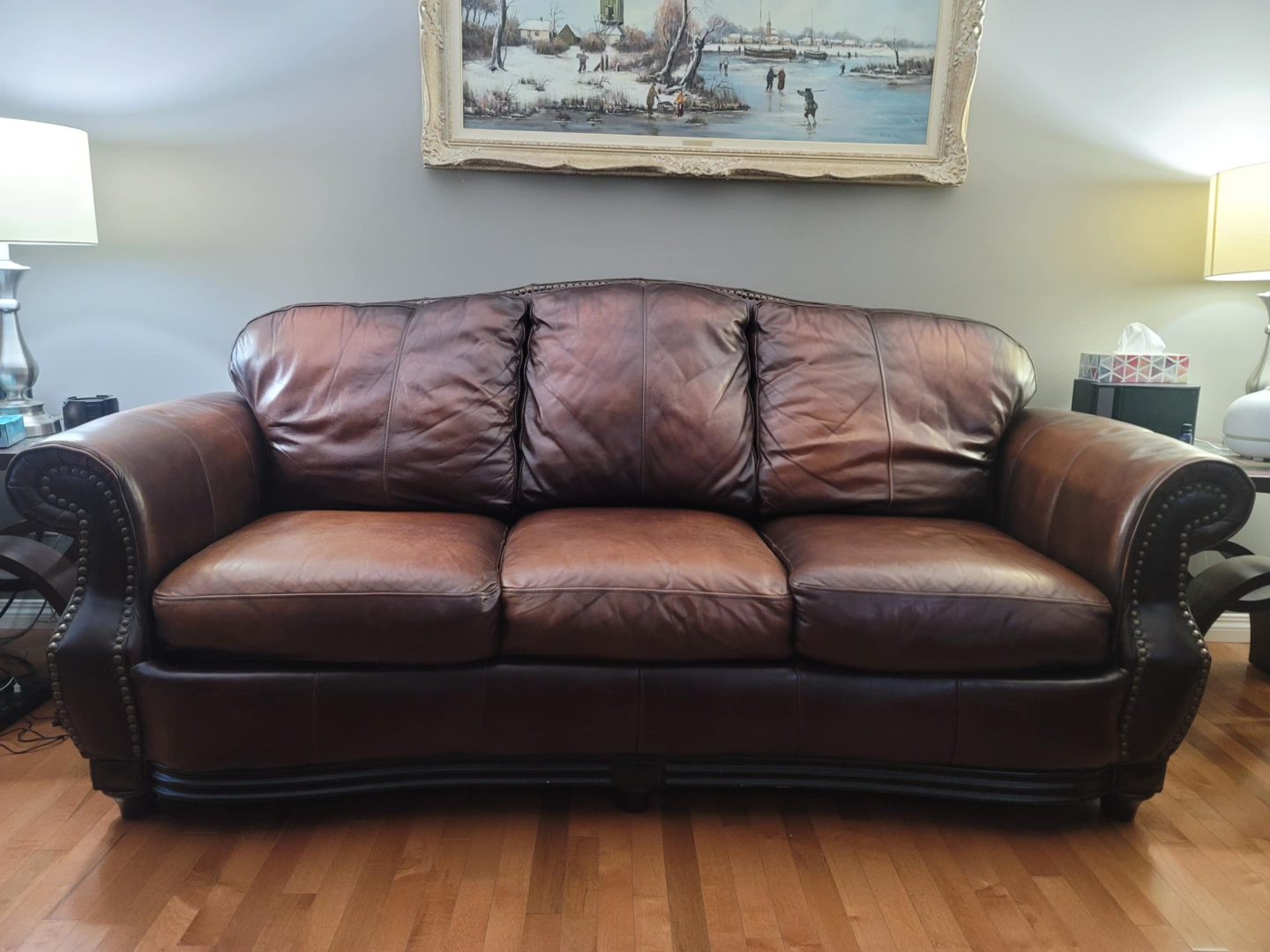 Brown Leather Sofa Set