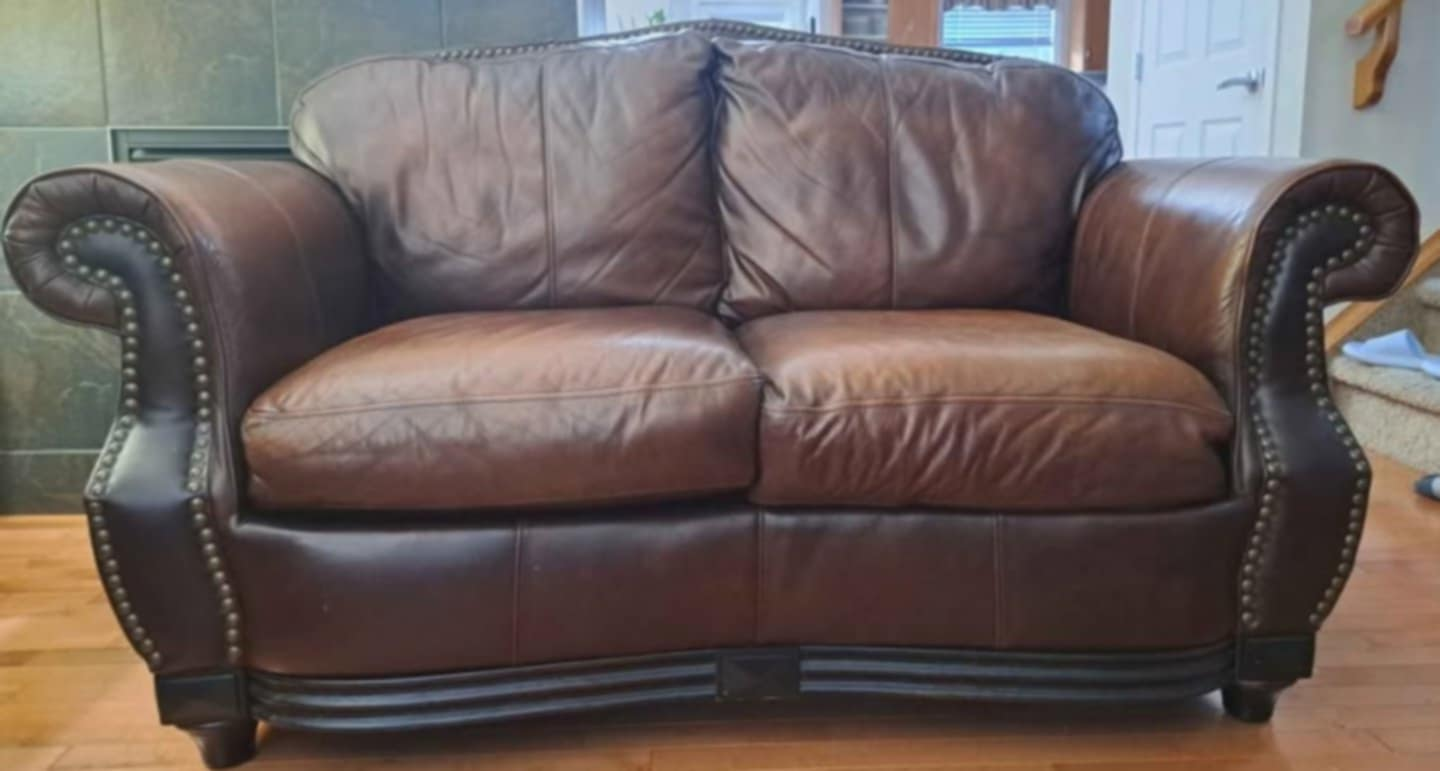 Brown Leather Sofa Set - photo 3