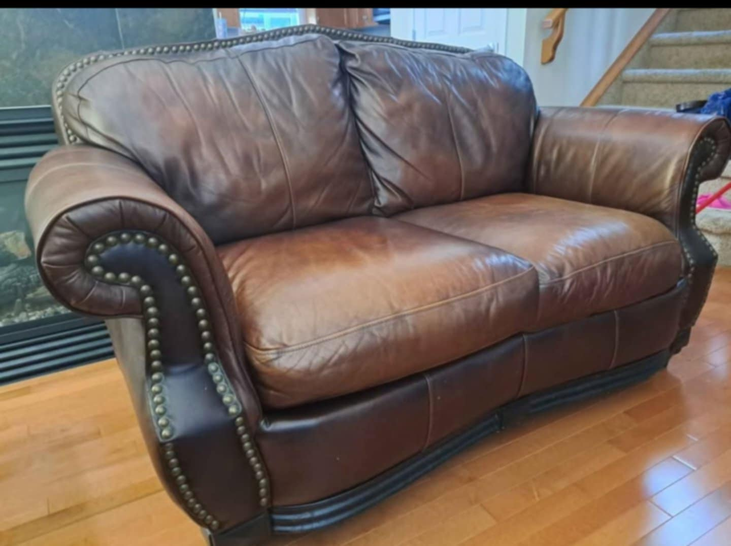 Brown Leather Sofa Set - photo 4