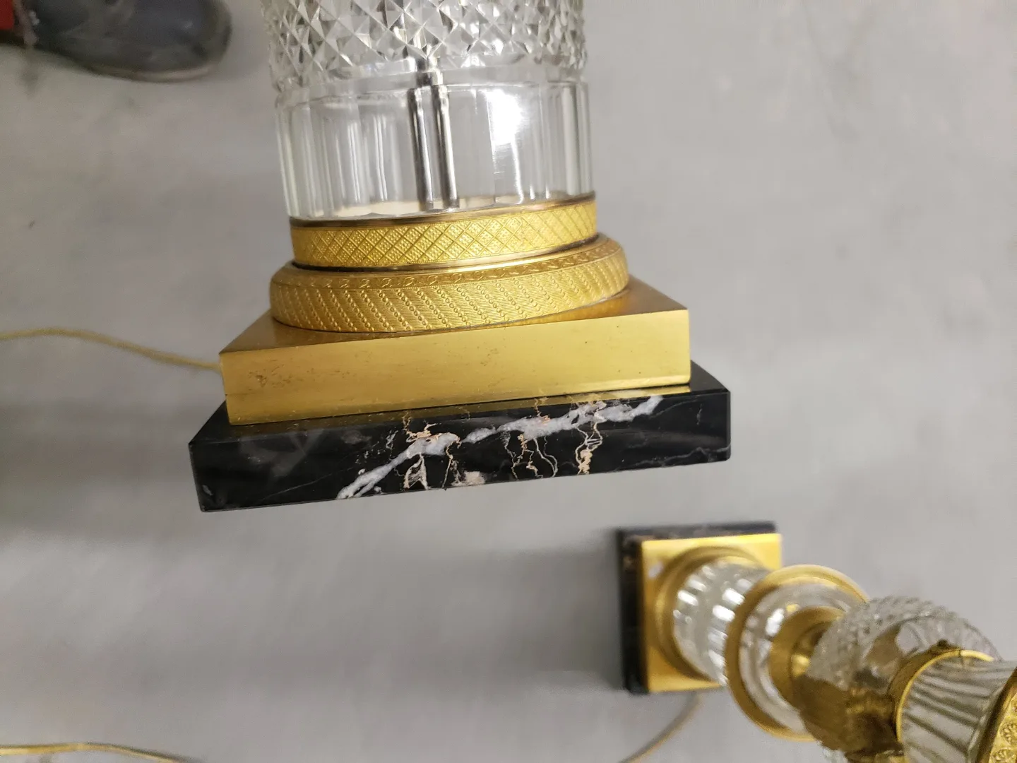 Pair of Crystal and Brass Table Lamps image indicator(6)