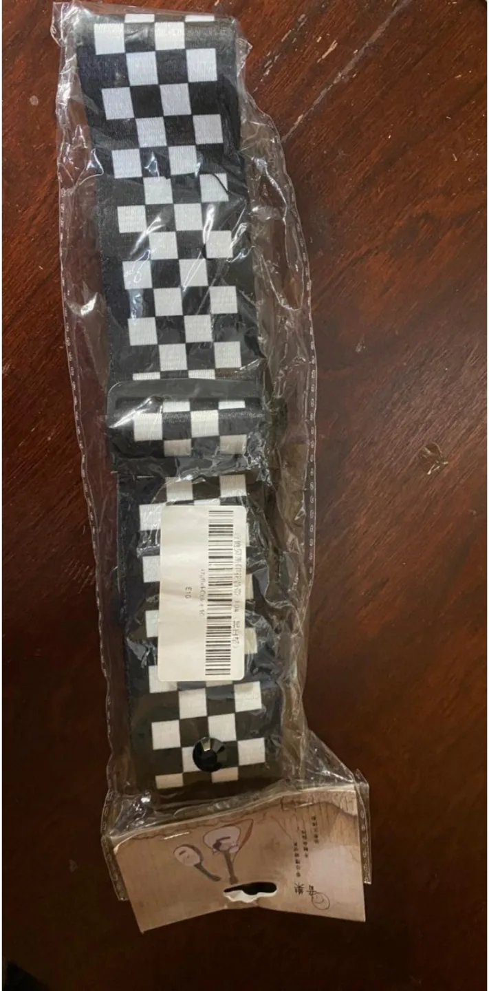New Guitar Strap - Checkered Black and White thumbnail