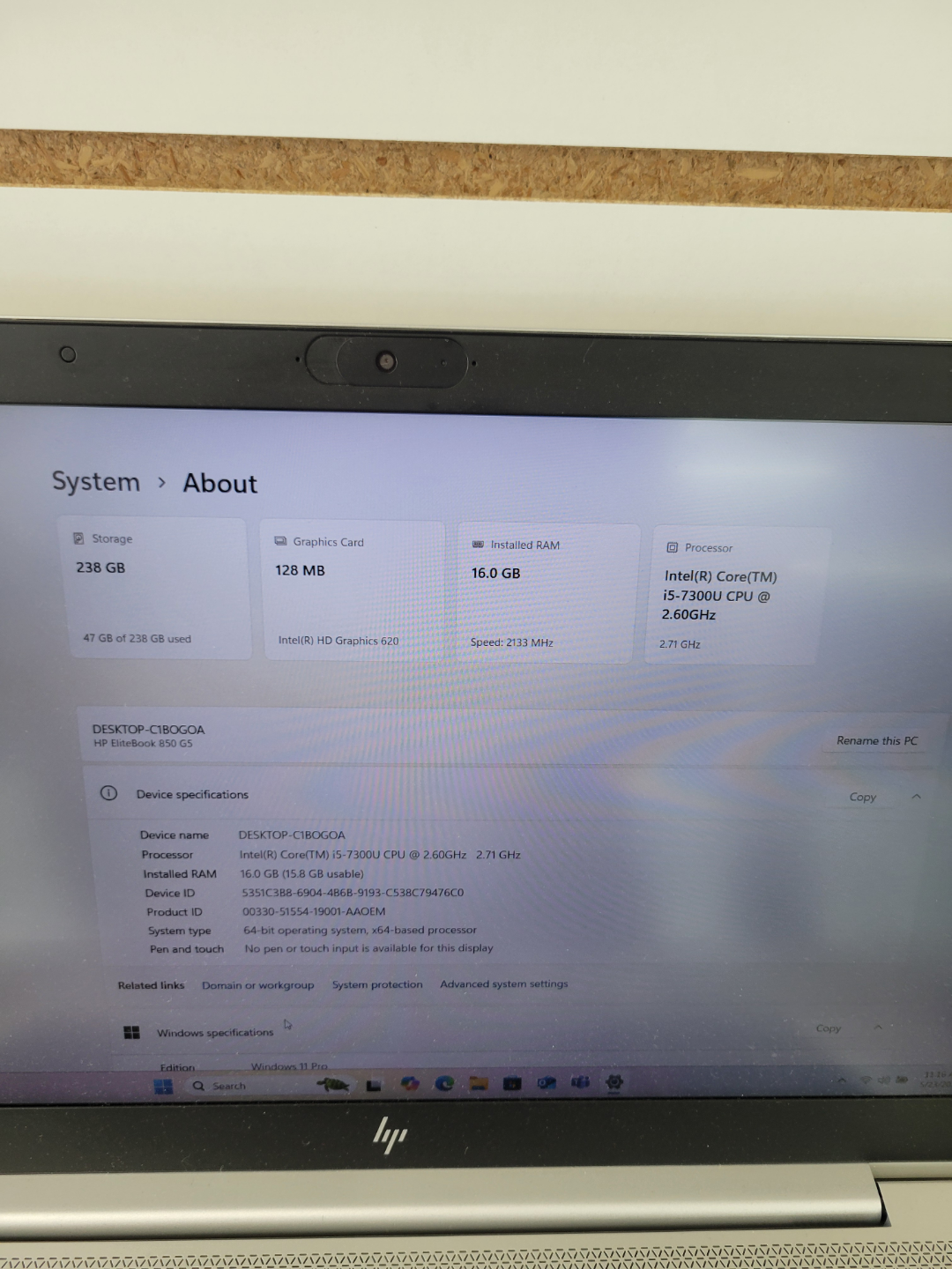 HP Elitebook G5 850 Laptop - 16GB RAM, 256GB SSD - photo 3