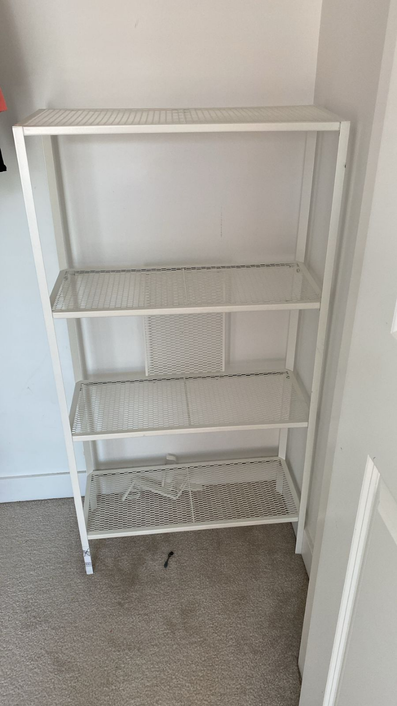 White Metal 4-Shelf Shelving Unit - photo 2