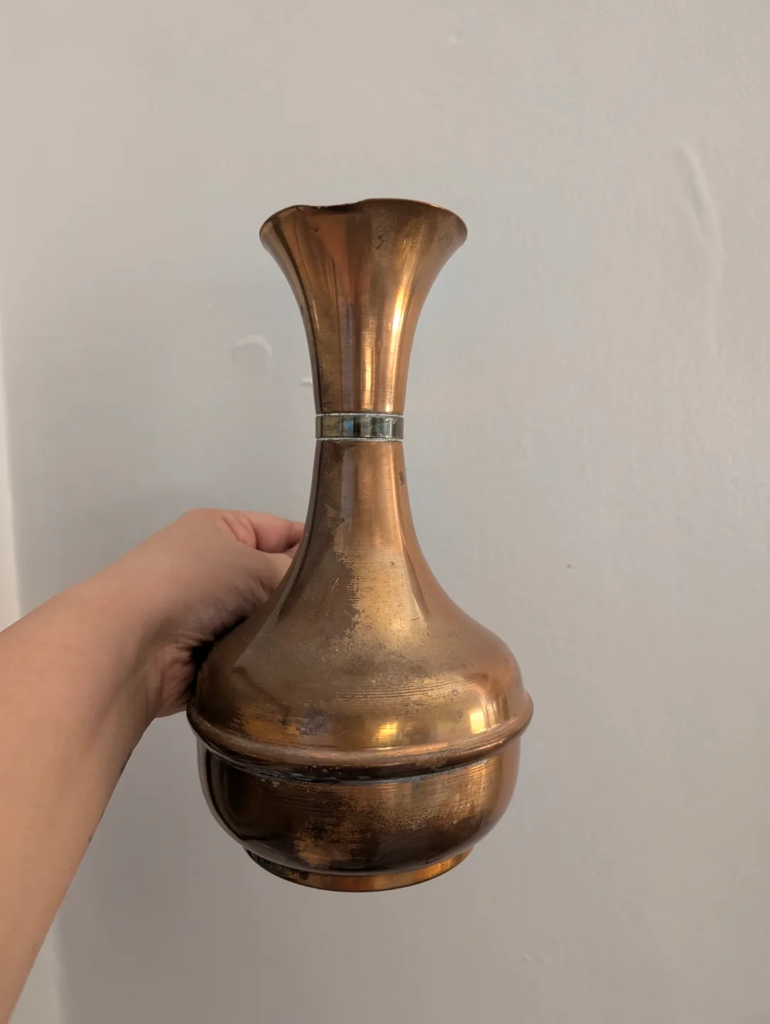 Vintage Copper Brass Pitcher Vase image indicator(4)