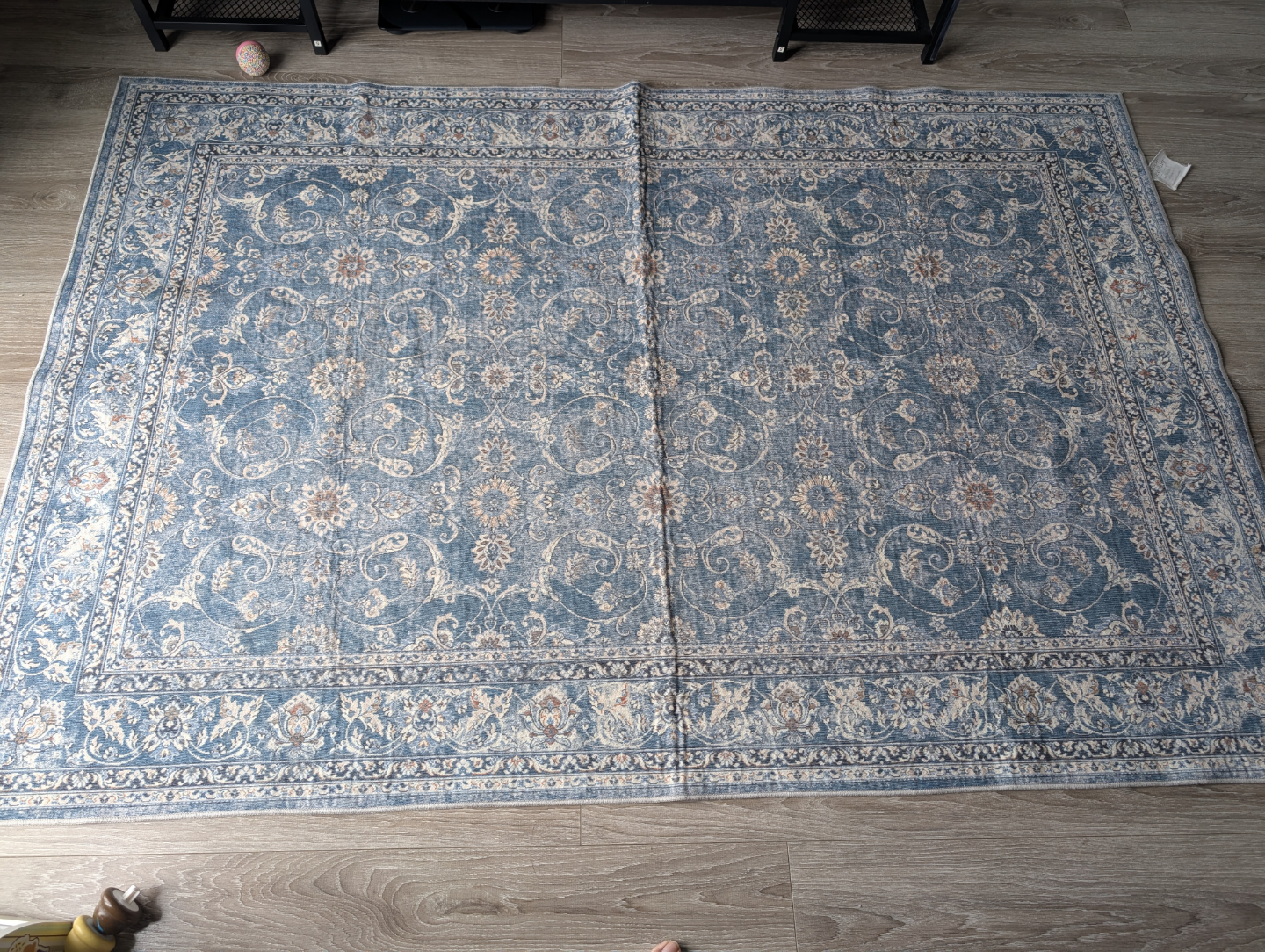 Vintage Blue Area Rug 4x6 Feet