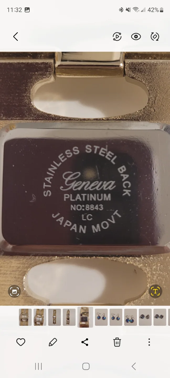 VINTAGE Geneva Gold Tone Rhinestone Watch see pictures image indicator(9)