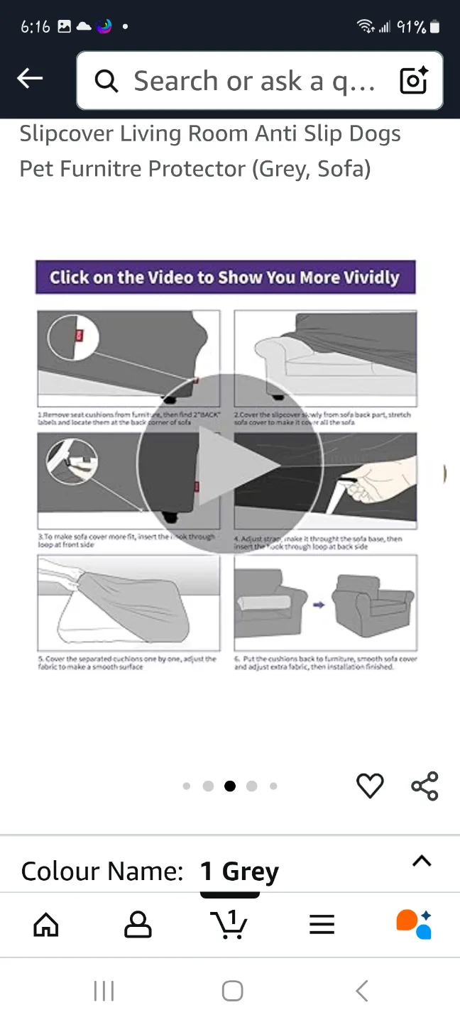 Grey Sofa Slipcover image indicator(5)