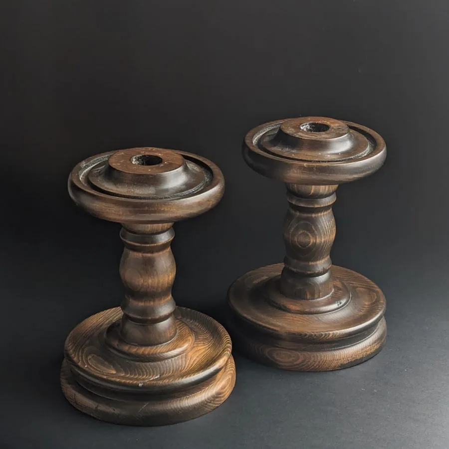 Vintage Wood Candle Holders. weddings. Candlesticks. see prices image indicator(5)