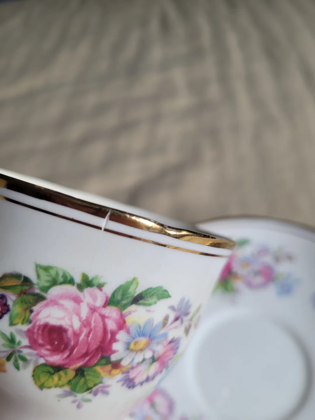 Vintage Salisbury Bone China Demitasse Cup And Saucer – Floral image indicator(4)