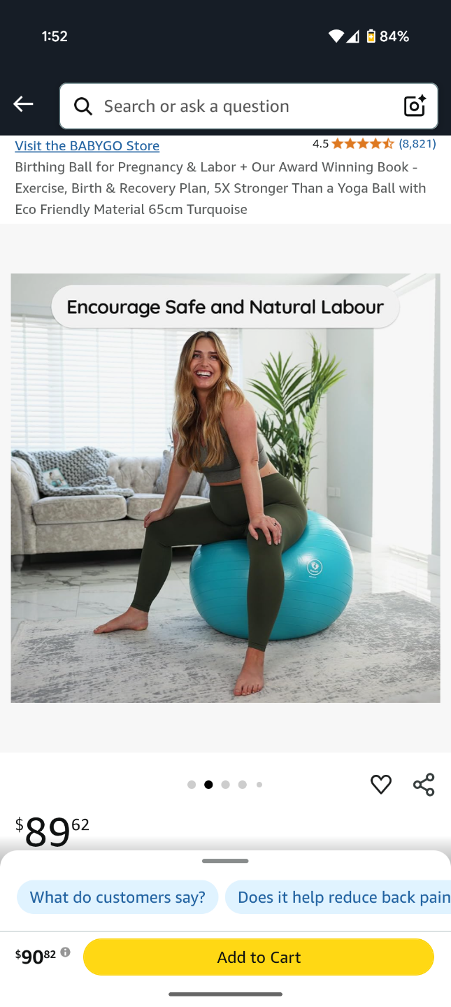 BABYGO Birthing Ball - 65cm Lavender - photo 3