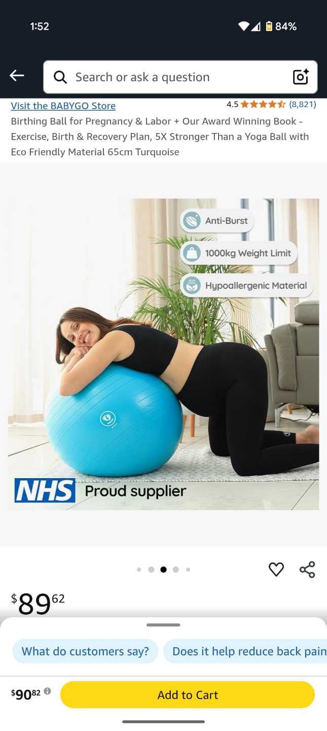 BABYGO Birthing Ball - 65cm Lavender - photo 5