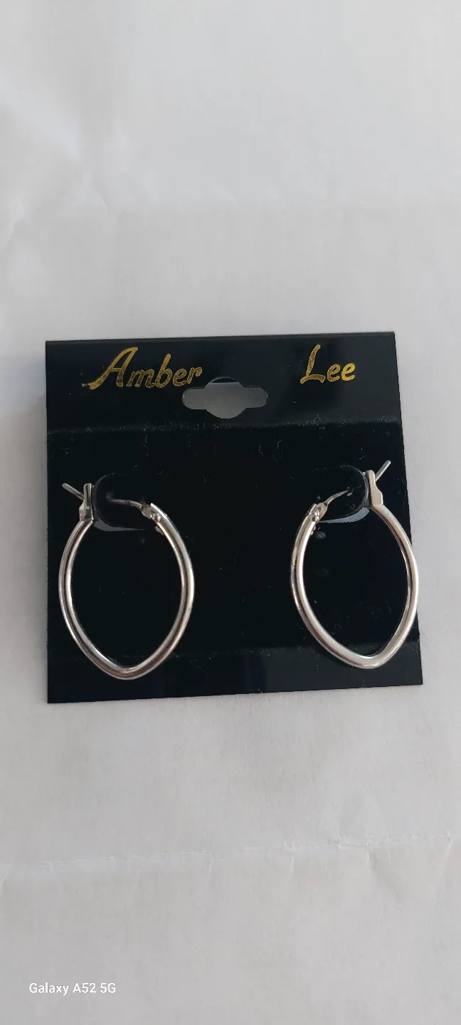 Amber Lee Silver Hoop Earrings thumbnail