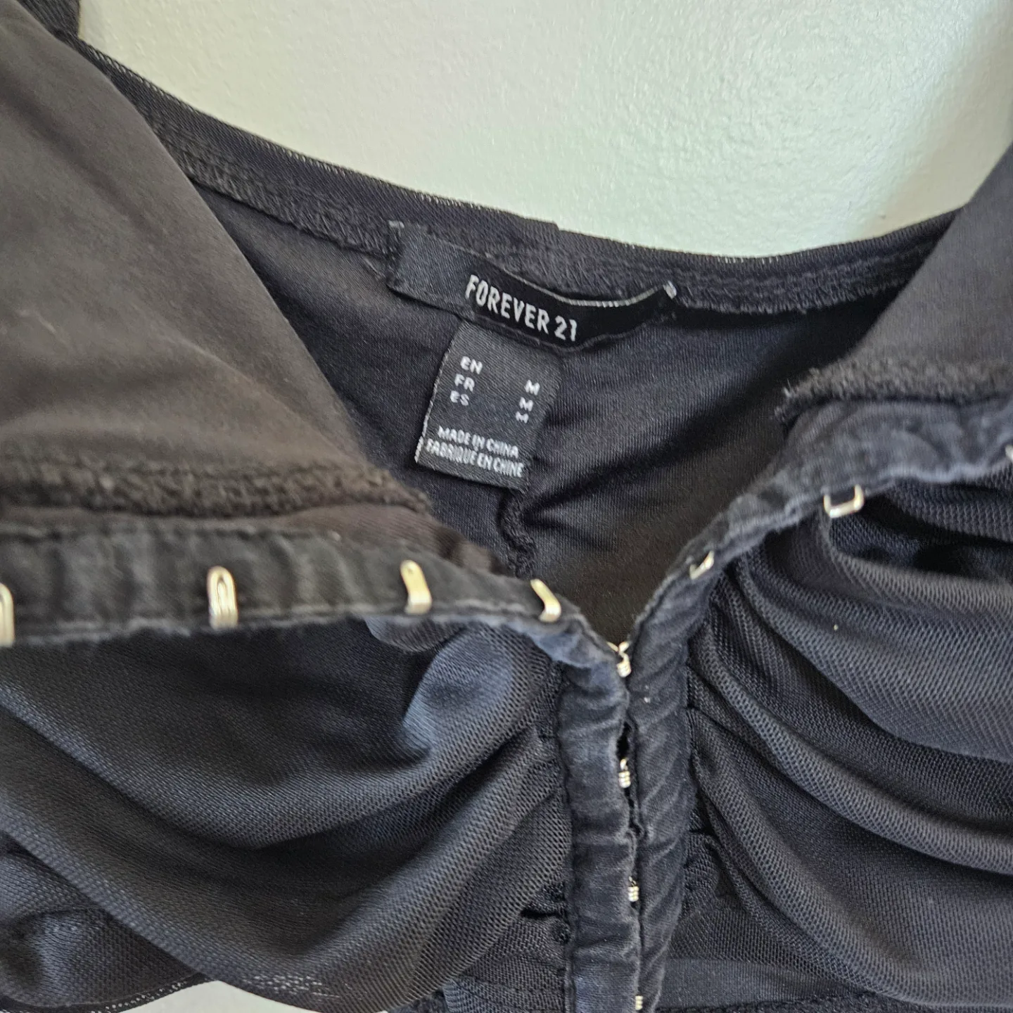 FOREVER 21 Black Mesh Crop Top image indicator(3)