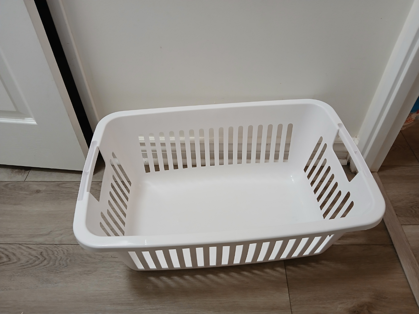 White Plastic Laundry Basket